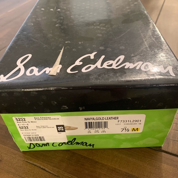 Sam Edelman Gold Woven Mules - Picture 3 of 4